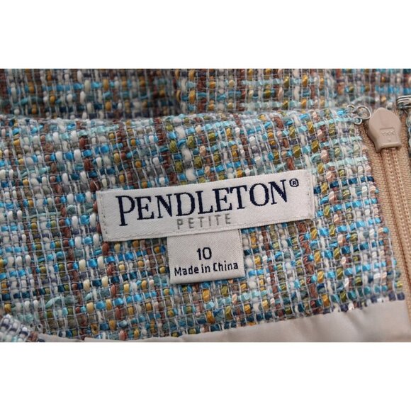 Pendleton Pencil Skirt Size 10 Petite Cotton Wool Tweed Preppy Business Casual - Picture 10 of 10
